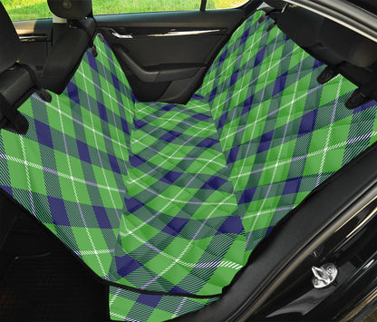 Green Blue And White Plaid Pattern Print Pet Car Back Seat Cover