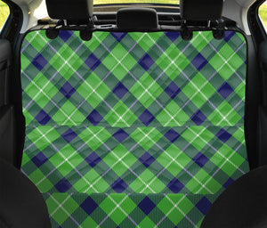 Green Blue And White Plaid Pattern Print Pet Car Back Seat Cover