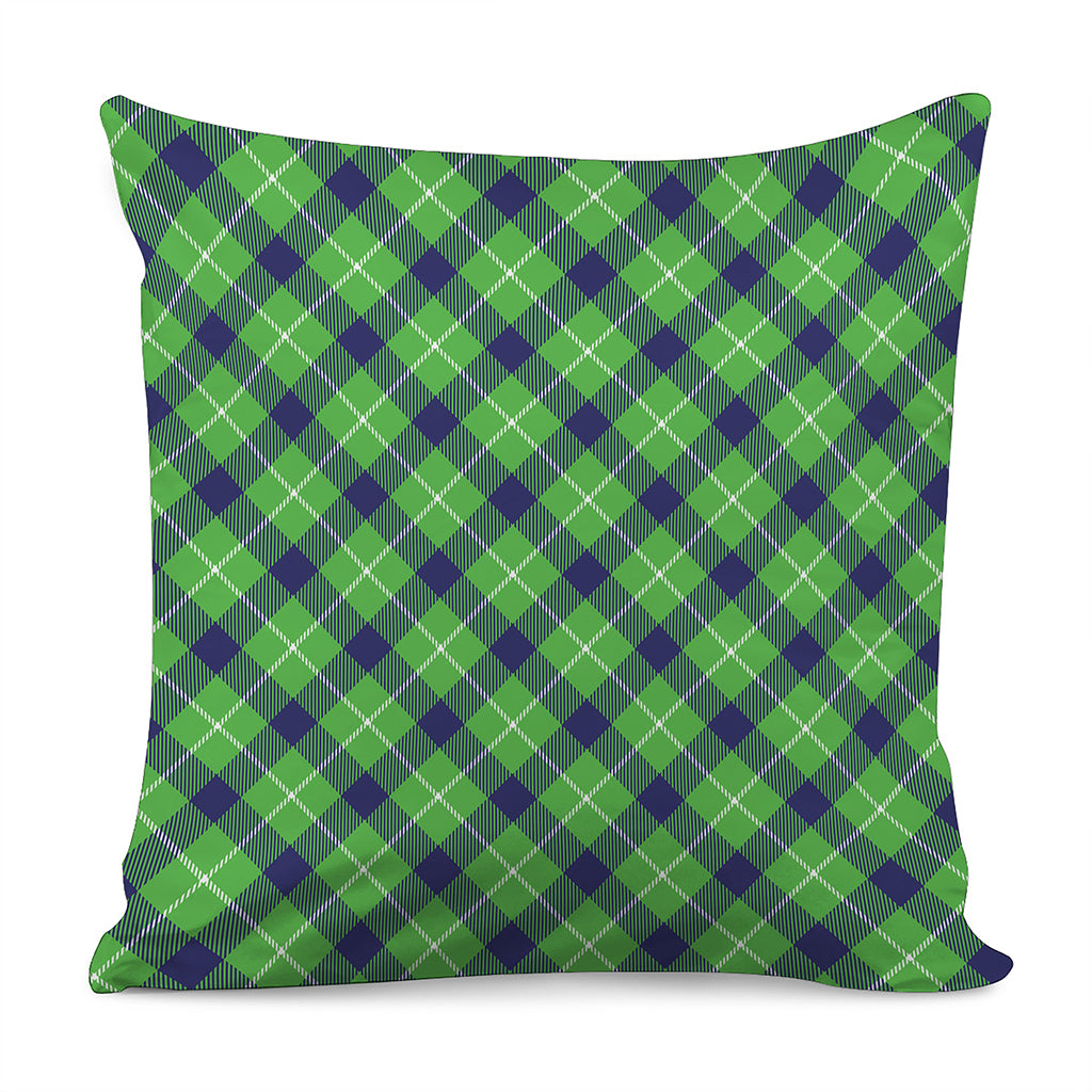Green Blue And White Plaid Pattern Print Pillow Cover