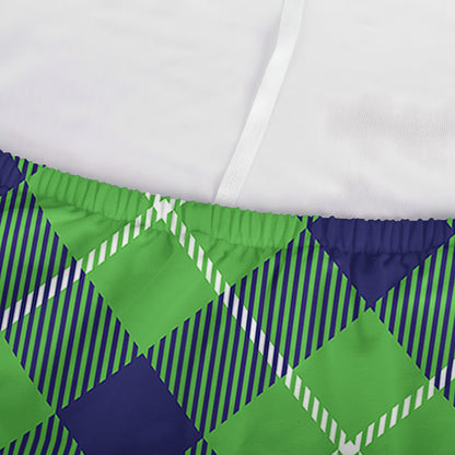 Green Blue And White Plaid Pattern Print Sofa Cover