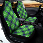 Green Blue And White Plaid Pattern Print Universal Fit Car Seat Covers