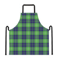 Green Blue And White Tartan Print Apron