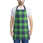 Green Blue And White Tartan Print Apron
