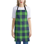 Green Blue And White Tartan Print Apron