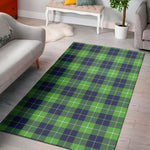 Green Blue And White Tartan Print Area Rug