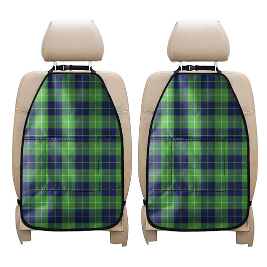 Green Blue And White Tartan Print Car Seat Organizers