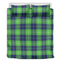 Green Blue And White Tartan Print Duvet Cover Bedding Set