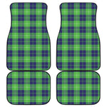 Green Blue And White Tartan Print Front and Back Car Floor Mats