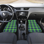 Green Blue And White Tartan Print Front and Back Car Floor Mats