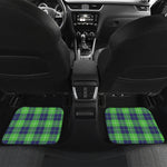 Green Blue And White Tartan Print Front and Back Car Floor Mats