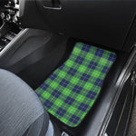 Green Blue And White Tartan Print Front and Back Car Floor Mats
