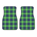 Green Blue And White Tartan Print Front Car Floor Mats