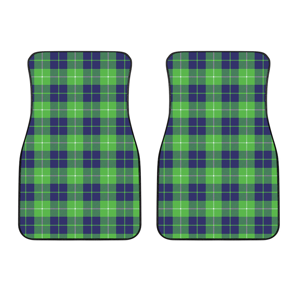 Green Blue And White Tartan Print Front Car Floor Mats