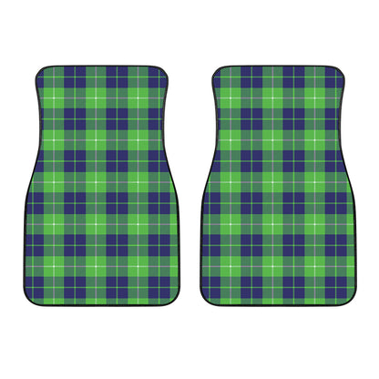 Green Blue And White Tartan Print Front Car Floor Mats