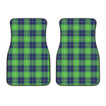 Green Blue And White Tartan Print Front Car Floor Mats