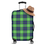 Green Blue And White Tartan Print Luggage Cover