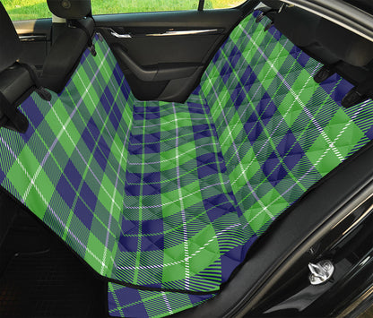 Green Blue And White Tartan Print Pet Car Back Seat Cover