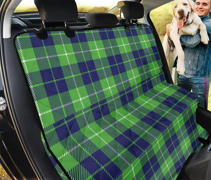 Green Blue And White Tartan Print Pet Car Back Seat Cover