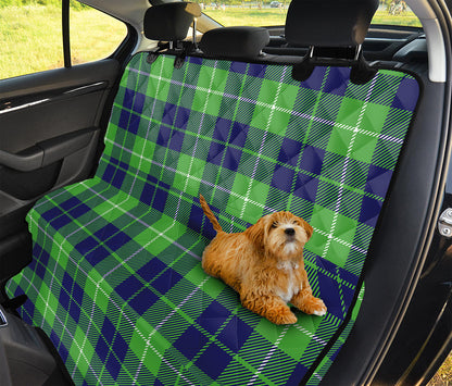 Green Blue And White Tartan Print Pet Car Back Seat Cover