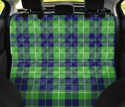 Green Blue And White Tartan Print Pet Car Back Seat Cover