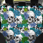 Green Blue Flowers Skull Pattern Print Pet Car Back Seat Cover