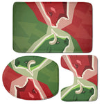Green Bull And Red Bear Stock Print 3 Piece Bath Mat Set