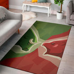 Green Bull And Red Bear Stock Print Area Rug