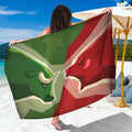 Green Bull And Red Bear Stock Print Beach Sarong Wrap