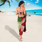 Green Bull And Red Bear Stock Print Beach Sarong Wrap