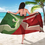 Green Bull And Red Bear Stock Print Beach Sarong Wrap