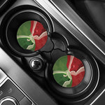 Green Bull And Red Bear Stock Print Car Coasters
