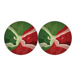 Green Bull And Red Bear Stock Print Car Coasters