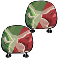 Green Bull And Red Bear Stock Print Car Headrest Covers