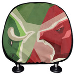 Green Bull And Red Bear Stock Print Car Headrest Covers
