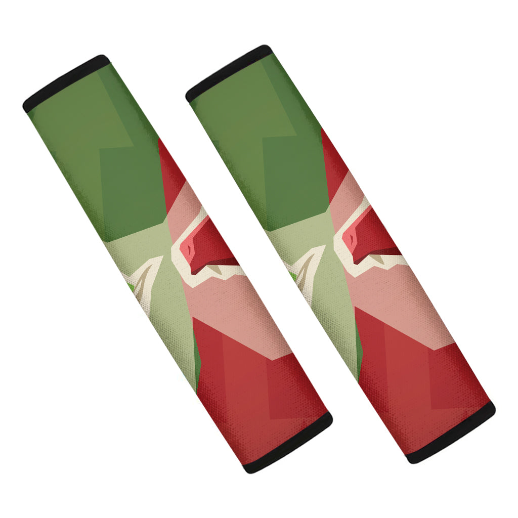 Green Bull And Red Bear Stock Print Car Seat Belt Covers