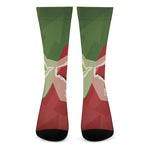 Green Bull And Red Bear Stock Print Crew Socks