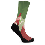 Green Bull And Red Bear Stock Print Crew Socks