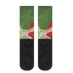 Green Bull And Red Bear Stock Print Crew Socks