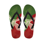 Green Bull And Red Bear Stock Print Flip Flops