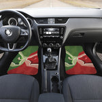 Green Bull And Red Bear Stock Print Front and Back Car Floor Mats