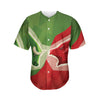 Green Bull And Red Bear Stock Print Men's Baseball Jersey