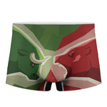 Green Bull And Red Bear Stock Print Men's Boxer Briefs