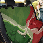 Green Bull And Red Bear Stock Print Pet Car Back Seat Cover