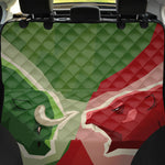 Green Bull And Red Bear Stock Print Pet Car Back Seat Cover