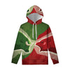Green Bull And Red Bear Stock Print Pullover Hoodie