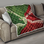 Green Bull And Red Bear Stock Print Quilt