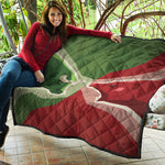 Green Bull And Red Bear Stock Print Quilt