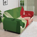 Green Bull And Red Bear Stock Print Sofa Cover