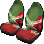 Green Bull And Red Bear Stock Print Universal Fit Car Seat Covers