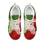 Green Bull And Red Bear Stock Print White Sneakers